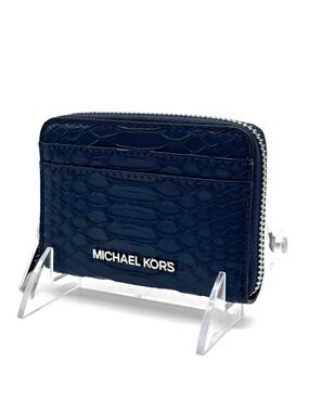Michael Kors Medium ZA Card Case Wallet Navy Blue